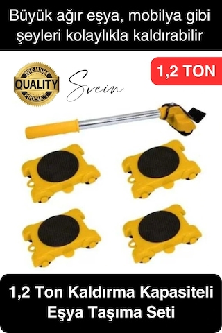 1.2 Ton Premium 1. Sınıf Malzeme Eşya Kaldırma Taşıma Seti Krikosu Kaldıraç Pratik Kolay Yük Taşıma