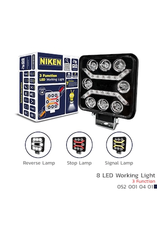 Niken Çalışma Lambası Pro 8 Ledli Kare 3 Fonksiyonlu