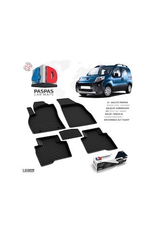 Peugeot Bipper 4D Havuzlu Paspas Siyah A+Kalite