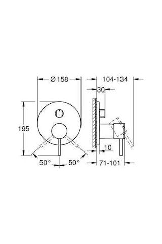 Grohe Atrio 24356000 Sıva Üstü Grubu 3 Yollu Ankastre Banyo Duş Bataryası Krom Gri