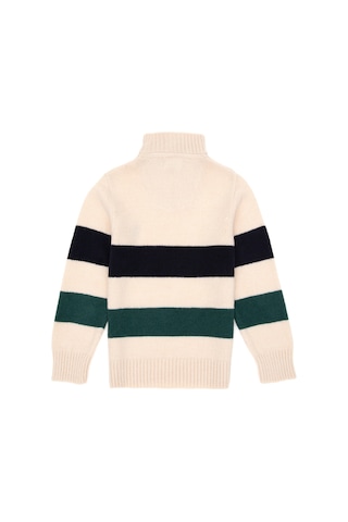 U.S. Polo Assn. Erkek Çocuk Yarım Fermuarlı Krem Triko Kazak 50295517-VR071