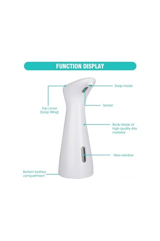 Kangvka Otomatik Sabun Dağıtıcı, Entegre Kızılötesi Sensör, Dokunmadan 5 Cm Mesafede Çalışır, 200ml Kapasite, Ev/ofis/uygun, Beyaz Abs Malzeme Çok Renkli
