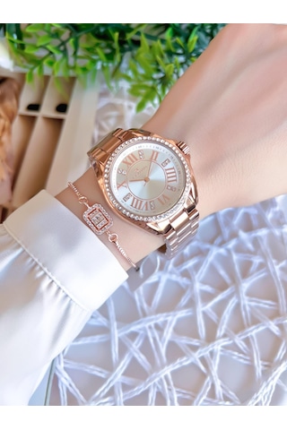 Ferro Rose/gold Renk Kararmaz Renk Atmaz 3 Atm Özel Tasarım Kadın Kol Saati Efl51336c