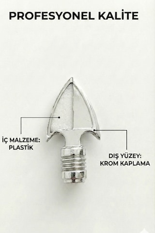 Gümüş Krom Kaplama Ok Ucu Tasarım Sibop Kapağı - Profesyonel Kalite Evrensel 4 Adet