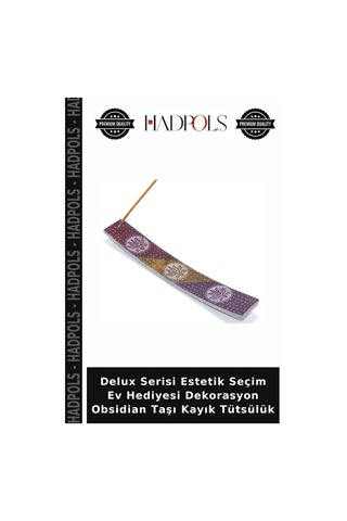Delux Serisi Estetik Seçim Ev Hediyesi Dekorasyon Obsidian Taşı Kayık Tütsülük