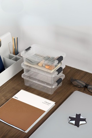 6 Lı Şeffaf Saklama Kutusu & Düzenleme Kutusu 1 Lt Şeffaf