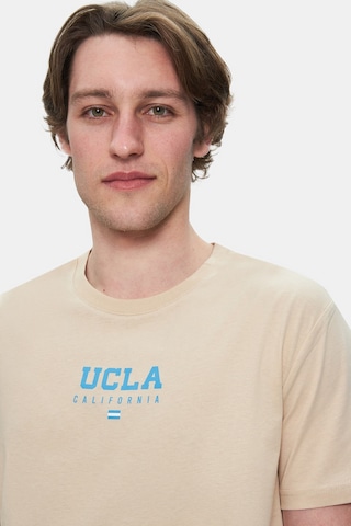 Ucla Sherman Sütlü Kahve Bisiklet Yaka Baskılı Standard Fit Erkek Tshirt Sütlü Kahve Sütlü Kahverengi