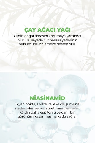 Nhiel Thermal Kızarıklık ve Akne Karşıtı Cilt Bakım Serumu 30 ml | %5 Niasinamid + Çay Ağacı Yağı