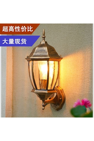 Qingmipy Avrupa Tarzı Su Geçirmez Led Güneş Enerjili Duvar Lambası, Retro Merdiven Koridor Bahçe Aydınlatması, Siyah 7 İnç Siyah