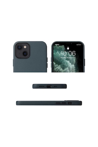 Apple Uyumlu iPhone 13 Mini Kilif Deri Tasarim Kadife Iç Yüzey Lüx Kapak 558171314