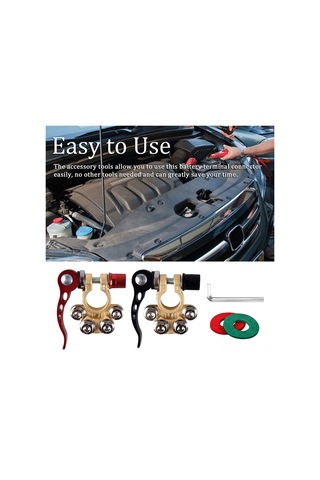 Suofeng Tam Bakır Araç Aküsü Terminali Seti - 4 Yollu Hızlı Bağlantı, Temizlik Fırçası Ve Gereçlerle Ağır Duty Bağlayıcı