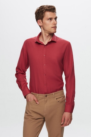 D's Damat Erkek Gömlek Slim Fit Bordo Renk 6EF02ORT00288 Bordo