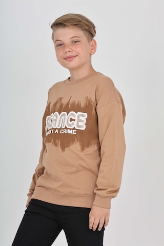 Toontoy Kids Toontoy Erkek Çocuk Stance Baskılı Sweatshirt Kahve
