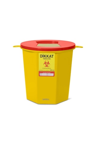 Safell Tıbbi Atık Kutusu - Tıbbi Atık Kovası 10 Litre 25 Adet