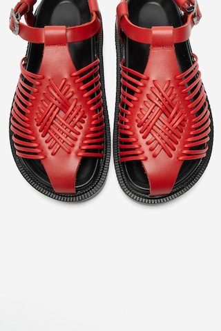 Luvi Shoes Thames Kırmızı Hakiki Deri Kadın Sandalet