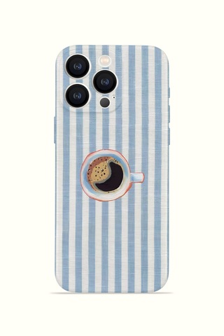 Apple iPhone Uyumlu 16 Pro Vorian İnce Kamera Korumalı Mika Kılıf Morning Coffee Stripe Morning Coffee Stripe Mika