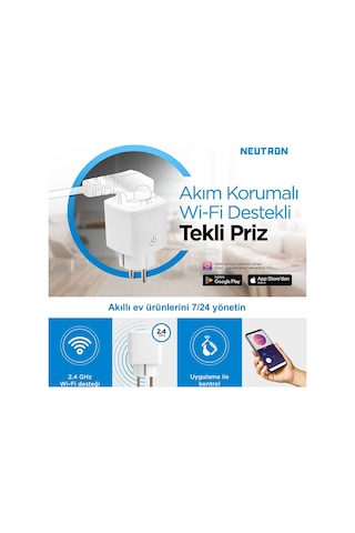 Neutron Akıllı Wi-fi Tekli Akım Korumalı Priz Ntl-0011