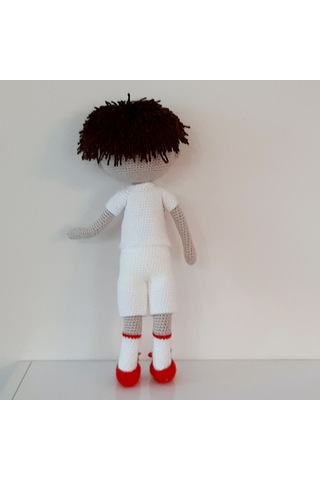 Amigurumi Örgü Oyuncak Milli Futbolcu Bebek Beyaz