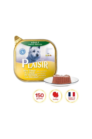 Plaisir Hindi Etli Pate Konserve Yetişkin Köpek Maması 150 G