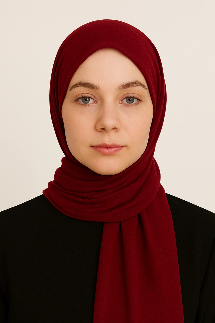 Mim Eşarp Pratik Çıtçıtlı Şal Bordo