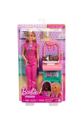 Barbie Bakım Temalı Kariyer Oyun Setleri Doktor Bebek Jcr72