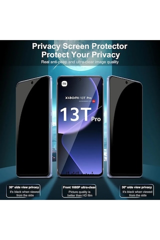 Xiaomi 13t Pro -uyumlu Privacy Hayalet - Temperli Cam Ekran Koruyucu-anti Static Esd Hd