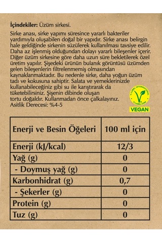 Fersan Sirke Analı Üzüm Sirkesi 500 Cc Cam 37039096