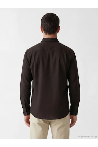 Lc Waikiki Kahverengi Regular Fit Keten Karışımlı Erkek Gömlek
