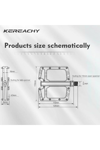 Kereachy 3 Rulmanlı Ultralight Alüminyum Alaşımlı Mtb Bmx Geniş Platform Bisiklet Pedalı Yeşil