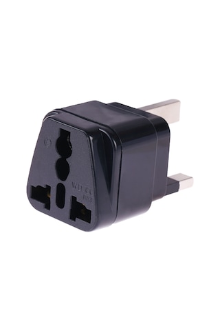 Taşınabilir Evrensel Soket - İngiltere Fiş Güç Adaptörü Sigortalı Seyahat Şarj Cihazı Siyah