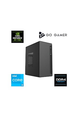 Go Gamer E84D i3-13100F 8 GB 256 GB SSD GT730 24" Free Dos Oem Paket Masaüstü Oyuncu Bilgisayarı