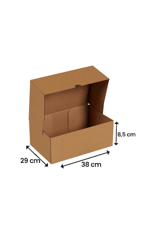 Packanya 38 x 29 x 8.5 - 25 Adet Kesimli Karton Kutu - Internet ve Kargo Kutusu