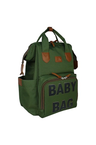 Stylo Monaco Baby Bag Baskılı Anne Bebek Bakım ve Sırt Çantası Haki