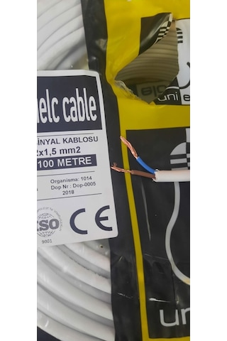 100 Metre 2X1.5 Mm Ttr Tam Bakır & Tam Kesit Elektrik Kablosu