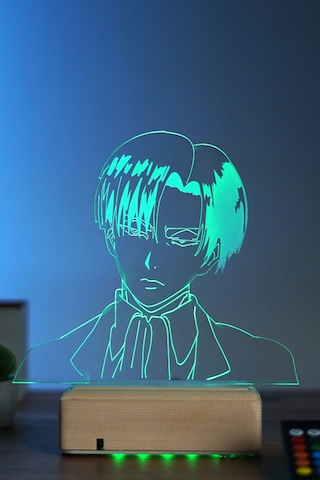 Attack On Titan Levi Ackerman 16 Renk Anime Gece Lambası