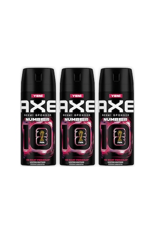 Axe Erkek Deodorant Number 10 Body Spray Limited Edition 150 Ml X3