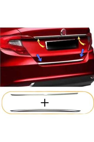 Fiat Egea Krom Bagaj Çıtası+bagaj Alt Çıtası 2015 Üzeri Paslanmaz Çelik