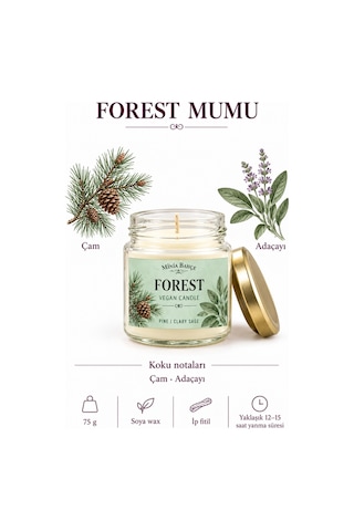 Minia Bahçe Çam & Ada Çayı Soya Wax Mumu 75 Gr Beyaz
