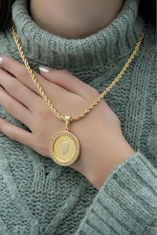 Tam Altınlı Halat Kolye