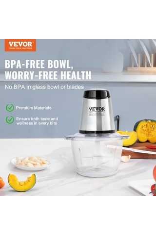 400 W Elektrikli Kıyma Makinesi - Vevor - Kıyma Makinesi - Cam Hazneli 1,2 L 5 Su Bardağı