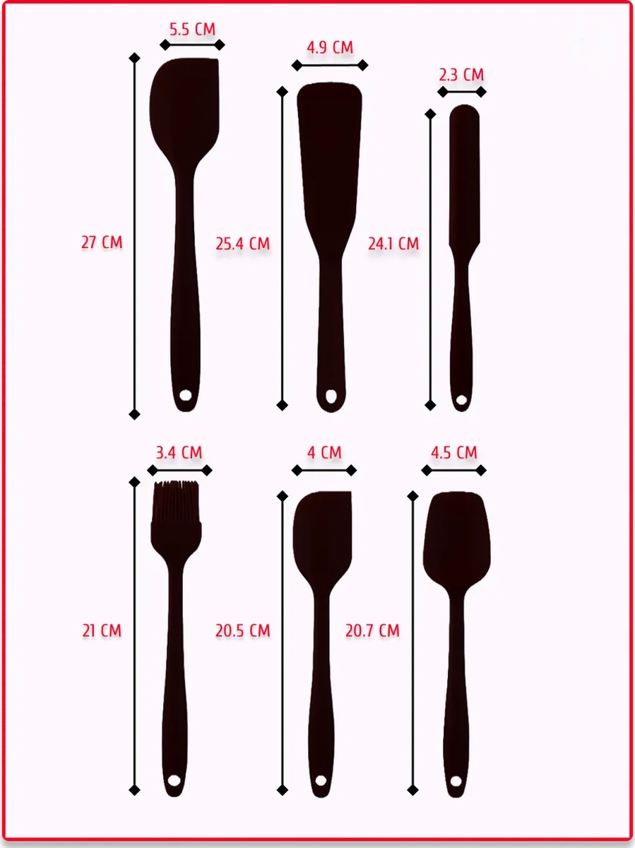 Q-kitchen 6 Parçalı Silikon Mutfak Kürek Seti 281592153 Siyah