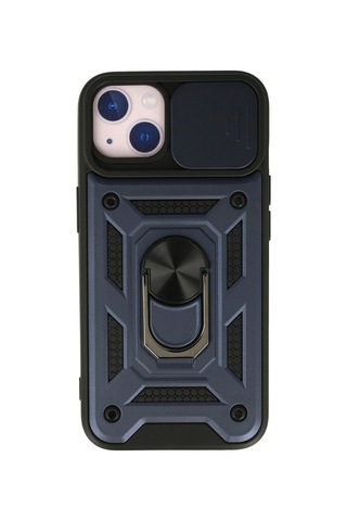 Apple iPhone Uyumlu- 13 Kılıf Pars Lens Yüzüklü Silikon - Lacivert
