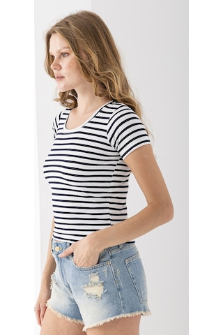Giysa Kadın Bisiklet Yaka Çizgili Basic Body Lacivert - 25509 Lacivert