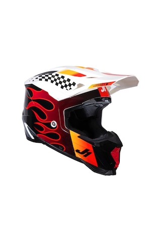 Just1 J40 Sixties Off-road Kaskı Siyah Beyaz Siyah - Beyaz