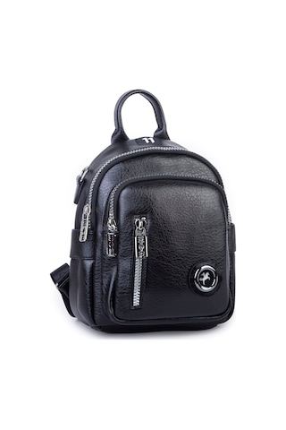 Nas Bag Kadın Dönüştürülebilir Sırt Ve Omuz Çantası Şık Geniş Fermuarlı Çanta 24x31x14 Cm Siyah Victoria