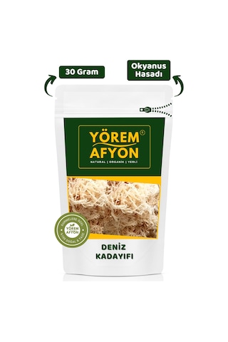 Yörem Afyon Tropik Okyanus Hasadı Deniz Kadayıfı, Irlanda Yosnu, Sea Moss Chondrus Crispus 30gr.