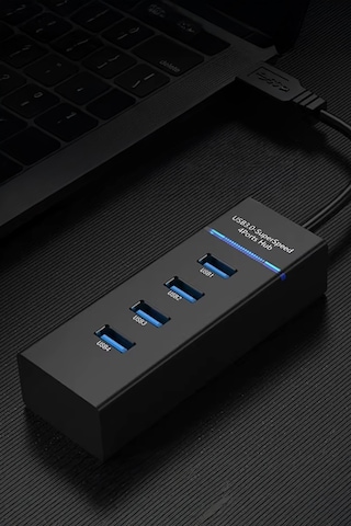 Thentech Usb 3.0 Hub Çoklayıcı 4 Portlu Led Işıklı Yüksek Hızlı Dosya Aktarımı Bilgisayar Laptop Çoğaltıcı