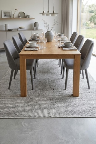 Yemek Masası Altı Halısı Dikdörtgen Dekoratif İnce Yıkanabilir Modern Salon Halısı Gri Porlo-7129
