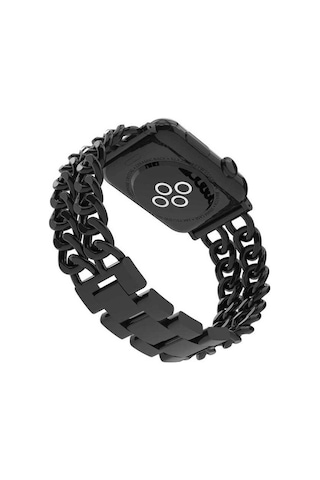 Watch Ultra 49mm Kordon Cowboy Metal Strap Kayış-arv-siyah