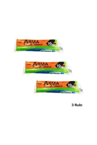 Arma Standart Büyük Boy 50 Litre Çöp Torbası Poşeti / 65 x 80 CM - Mavi - 10 Adetlik 3 Rulo